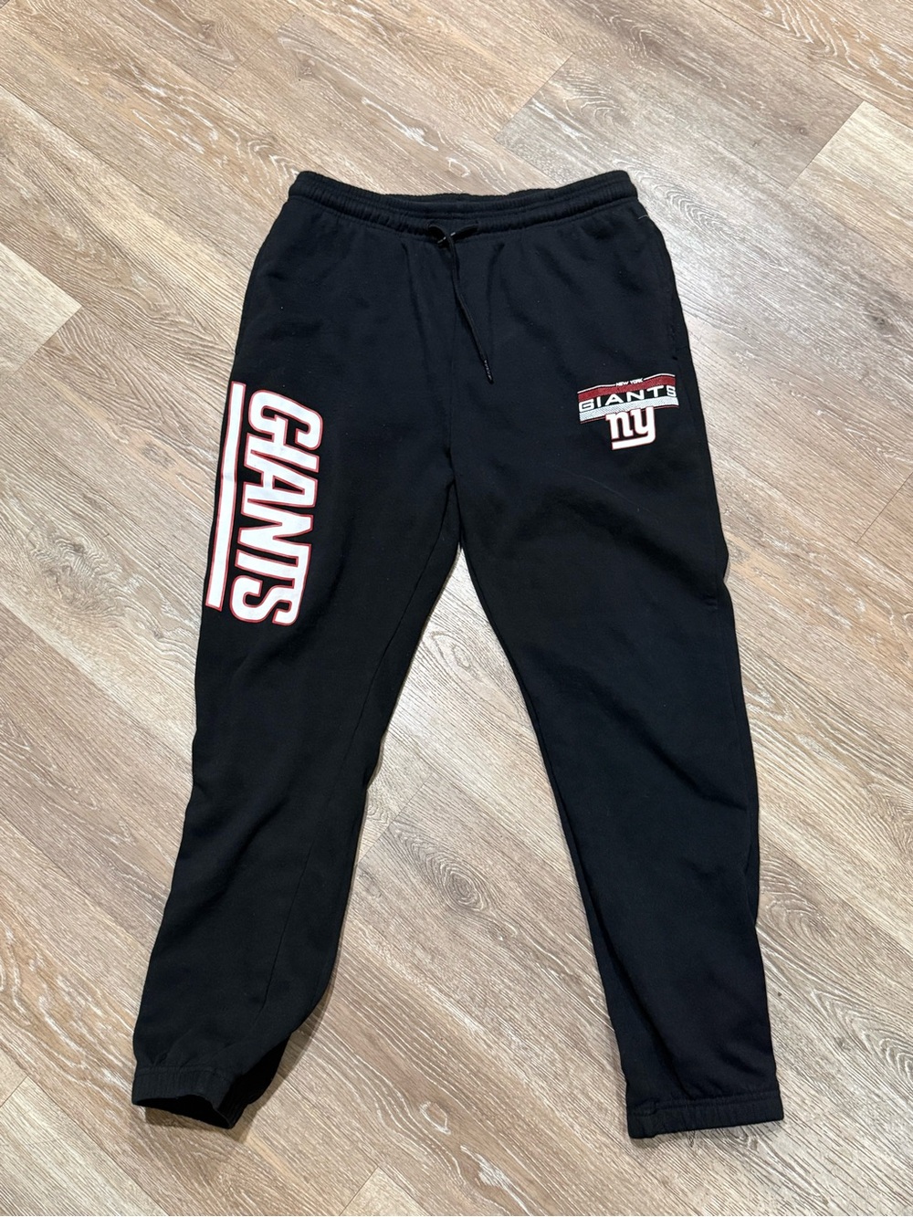 Mens NY Giants Black Logo Sweatpants
